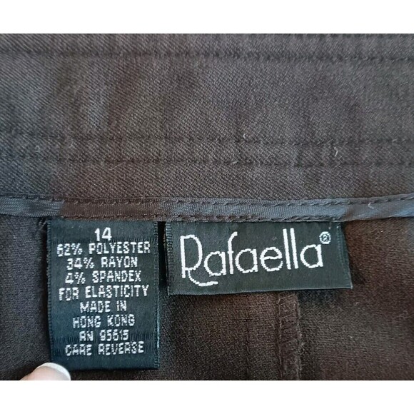 Vtg Rafaella Size 14 Dark Brown Maxi/Midi Straight Skirt w/Deep Rear Split - Picture 4 of 8